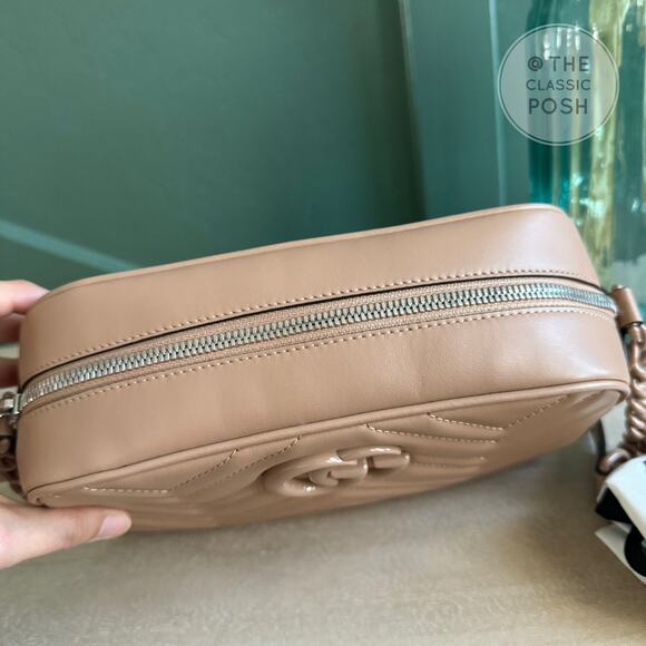 New Gucci Marmont Small Camera Bag Beige Monotone Crossbody Bag - Picture 10 of 10